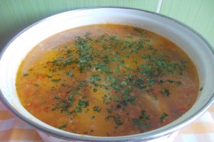 Supa de legume, cu galuste de gris