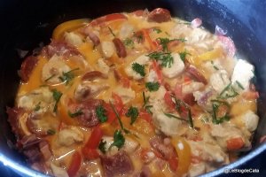 Pui cu ardei si smantana / Piccata romana