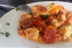 Pui cu ardei si smantana / Piccata romana