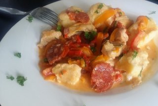 Pui cu ardei si smantana / Piccata romana