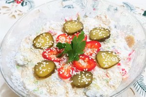 Salata de ciuperci cu pui si susan