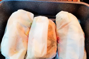 Somon cu legume en papillote