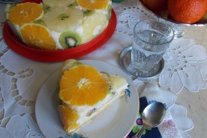 Desert tort Diplomat, cu stafide si fructe exotice