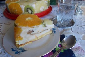 Desert tort Diplomat, cu stafide si fructe exotice
