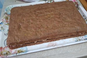 Tort cu crema de ciocolata, nuca si aroma de portocale
