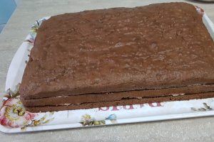 Tort cu crema de ciocolata, nuca si aroma de portocale