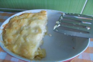 Taitei cu cascaval si telemea, la cuptor