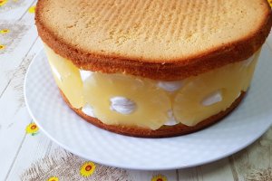 Desert tort cu iaurt si fructe tropicale