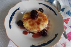 Budinca dulce, cu paste, branza de vaci si stafide
