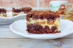 Desert prajitura cu branza si blat de cacao razuit (Rudy)