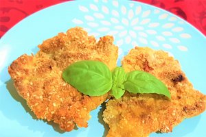 Snitel de curcan cu pesto si mustar