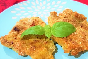 Snitel de curcan cu pesto si mustar