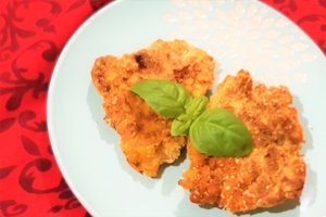 Snitel de curcan cu pesto si mustar