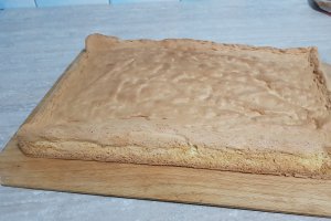 Desert tort cu crema de ciocolata si crema de zmeura