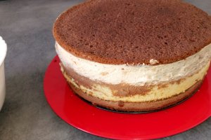 Desert tort spirala cu 2 mousse-uri si glazura oglinda