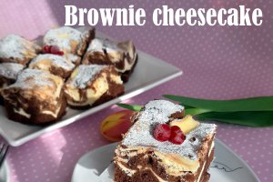 Desert brownie cheesecake