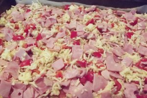 Pizza cu blat de dovlecel si branza