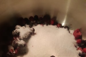 Desert tort aniversar cu fructe de padure si crema de vanilie