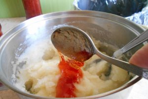 Desert budinca de gris, cu gem de gutui și jeleu de portocale