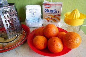 Desert budinca de gris, cu gem de gutui și jeleu de portocale