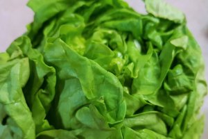 Supa de salata verde cu iaurt si codita de purcel afumat