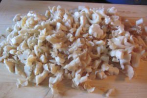 Salata de ciuperci pleurotus cu iaurt, usturoi si patrunjel