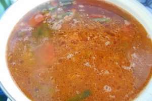 Ciorba de fasole verde, cu rosii