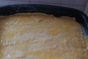 Desert prajitura cu mere, budinca si foietaj