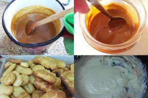 Desert ecleruri cu vanilie, ciocolata, unt de arahide si sos caramel