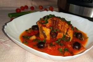 Salau in sos de rosii cu masline, la Multicookerul Crock-Pot Express cu gatire sub presiune