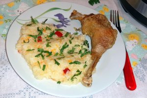 Pilaf cu supa de pasare, la Multicooker-ul Crock-Pot Express cu gatire sub presiune