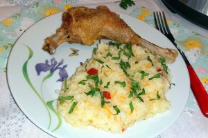 Pilaf cu supa de pasare, la Multicooker-ul Crock-Pot Express cu gatire sub presiune