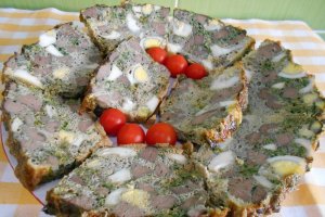 Drob mozaic, din ficatei de pui