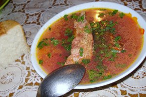 Ciorbita de legume cu scarita afumata