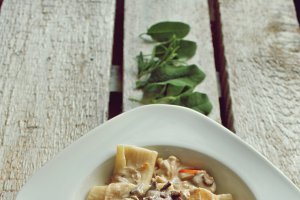 Rigatoni cu pui, ciuperci și legume – One Pot Pasta