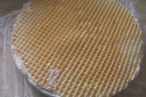 Tort de inghetata de vanilie cu foi de napolitana