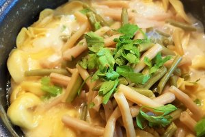 Tortellini cu sunculita si fasole verde