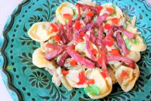 Tortellini cu sunculita si fasole verde