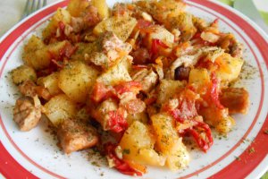 Tocanita de cartofi, cu carne de porc
