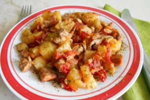 Tocanita de cartofi, cu carne de porc