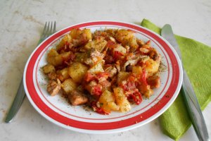 Tocanita de cartofi, cu carne de porc