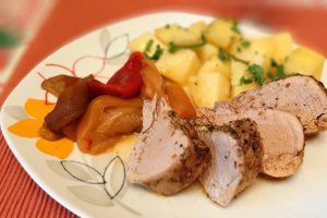 Muschiulet de porc, la tava