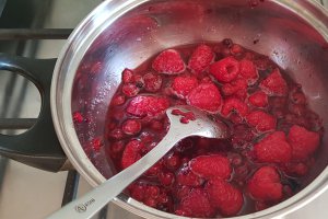 Desert tort cu crema de iaurt si fructe de padure