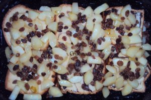 Desert budinca de cozonac cu pere