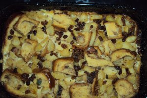 Desert budinca de cozonac cu pere