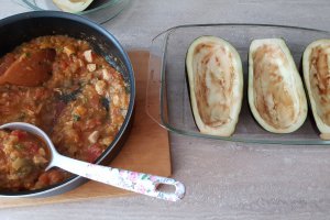 Vinete umplute, la cuptor