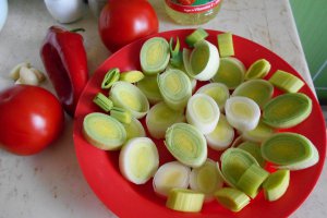 Ciorba de praz, cu legume si paste
