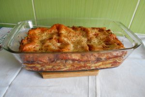 Lasagna cu carne de porc si ciuperci
