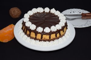 Desert cheesecake cu dovleac si ciocolata neagra