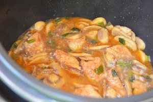 Piept de curcan in sos cremos de ciuperci pregatit cu Multicookerul Crock-Pot Express cu gatire sub presiune